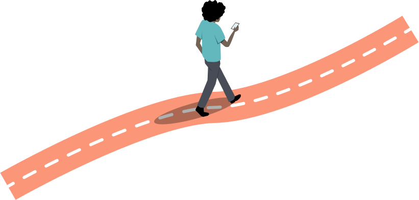 Man walking on road